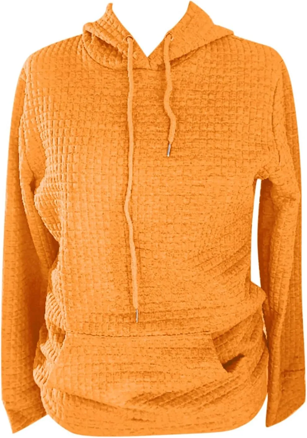 aihihe Women's Lightweight Waffle Hoodies 2023 Fall Casual Sweatshirt Trendy Dressy Drawstring Pullover Tops with Pockets