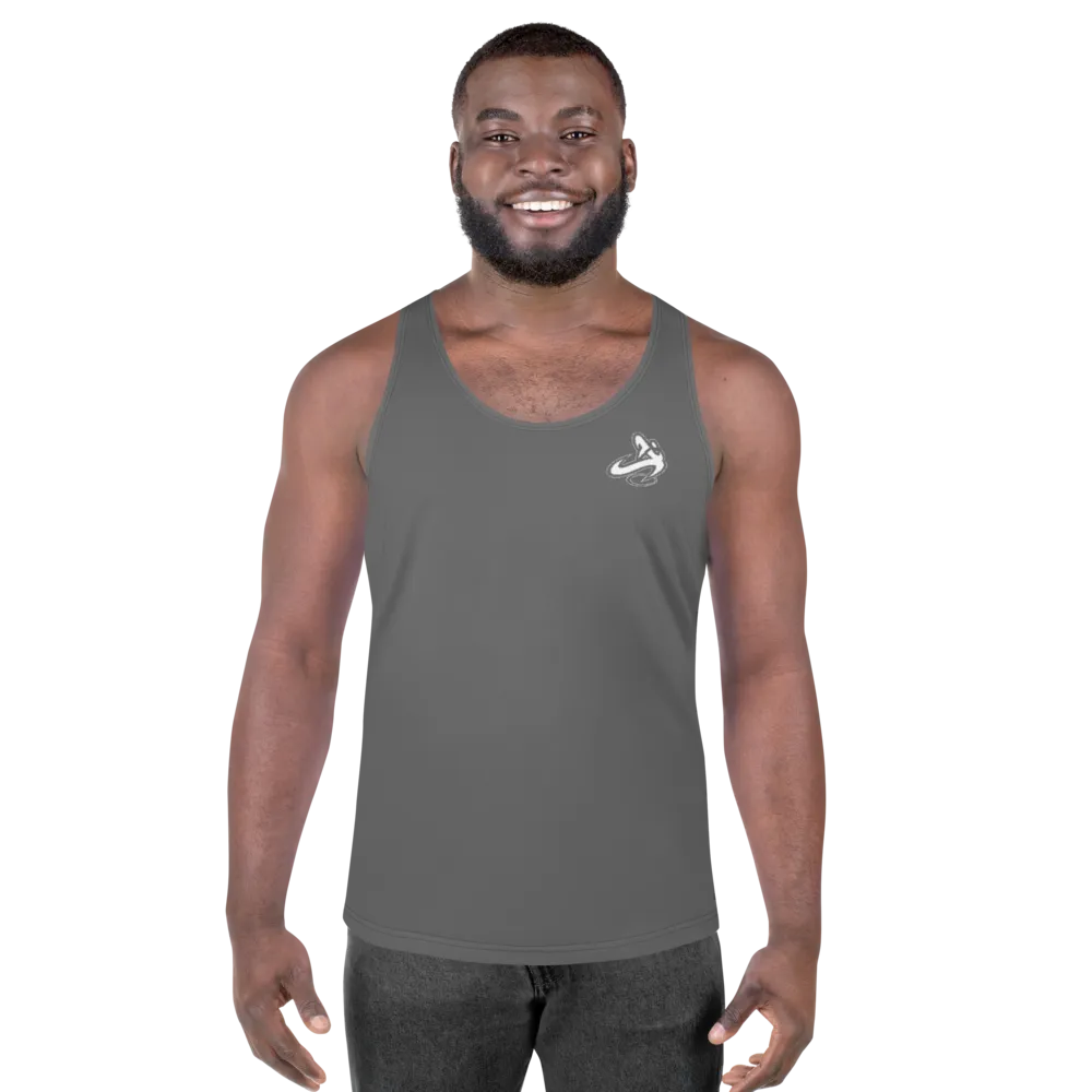 Athletic Apparatus Grey White logo Unisex Tank Top