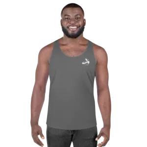 Athletic Apparatus Grey White logo Unisex Tank Top