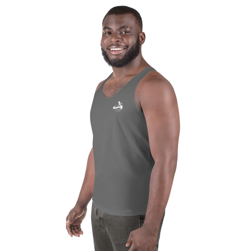Athletic Apparatus Grey White logo Unisex Tank Top