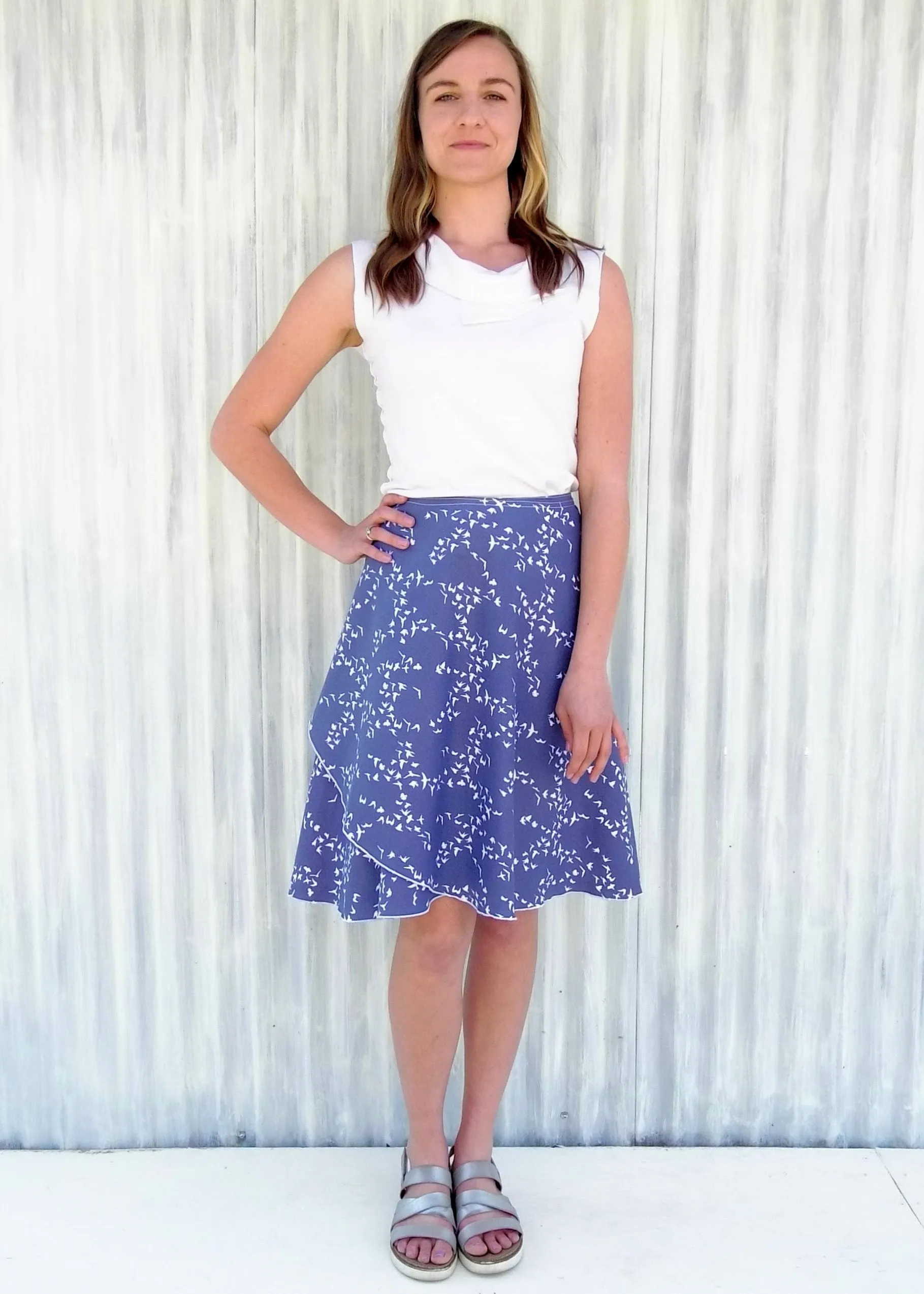 Blue Warbler Wrap Skirt