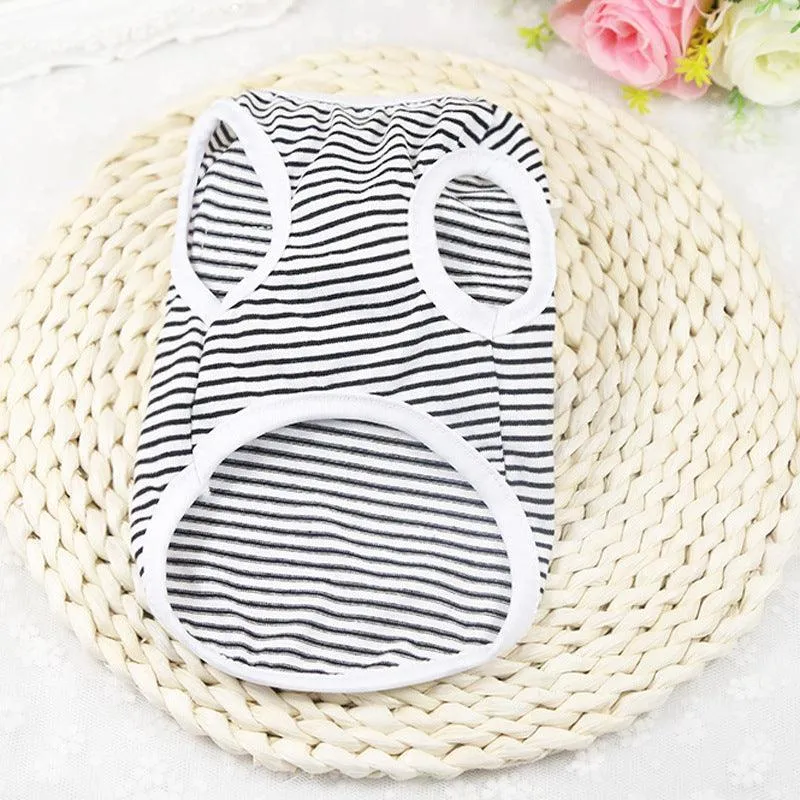 Cat's Summer Striped Cotton T-Shirts