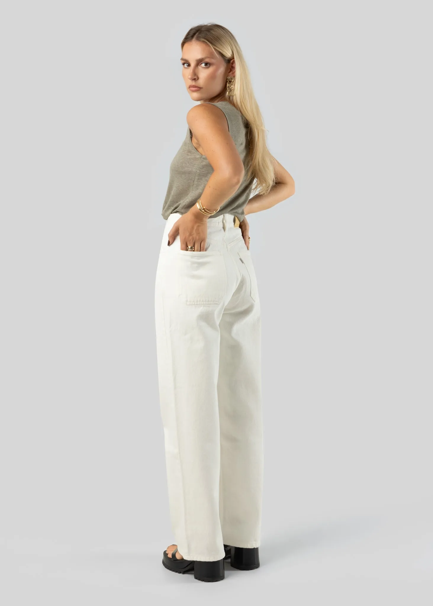 Damian Relaxed White Jeans
