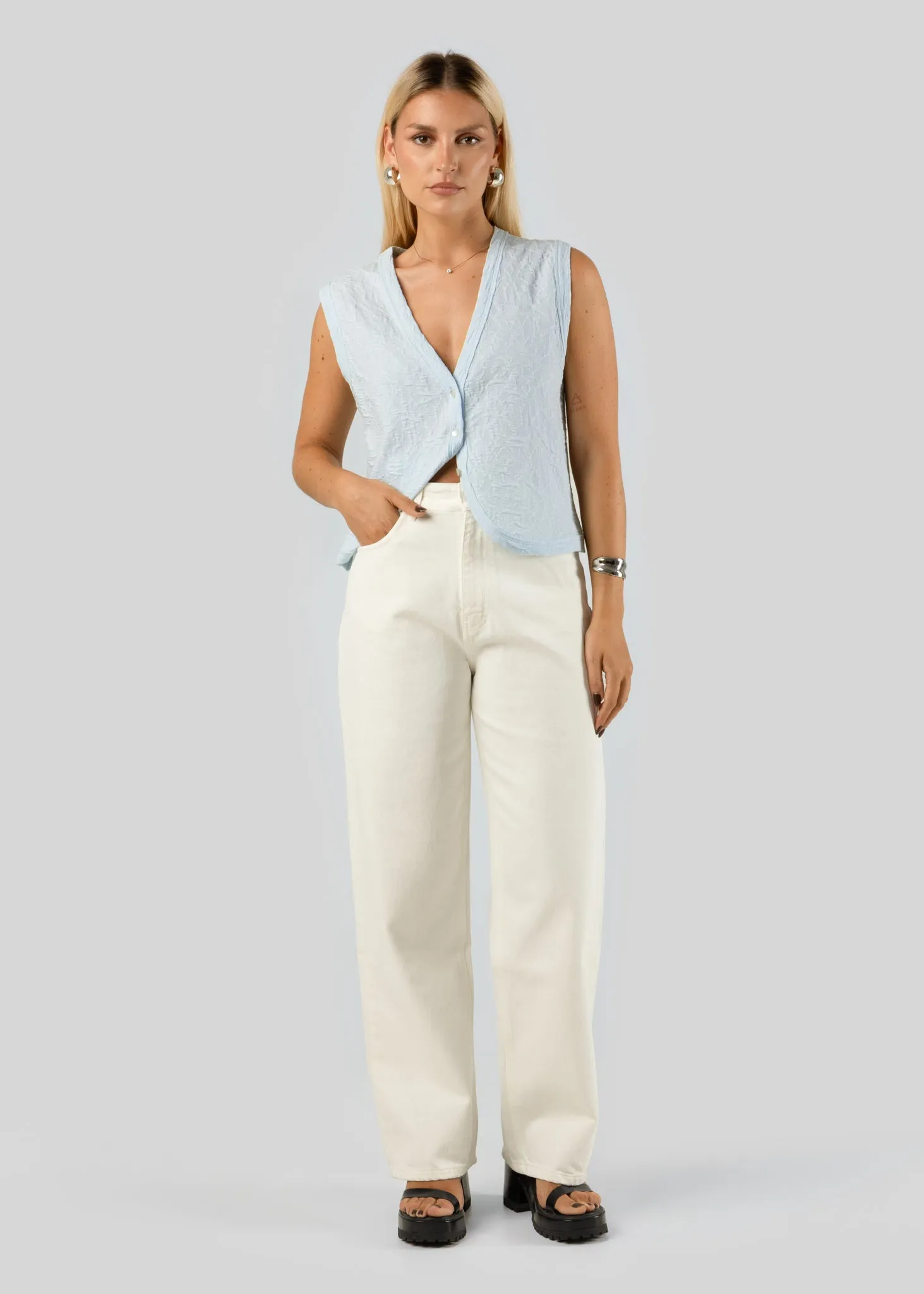 Damian Relaxed White Jeans