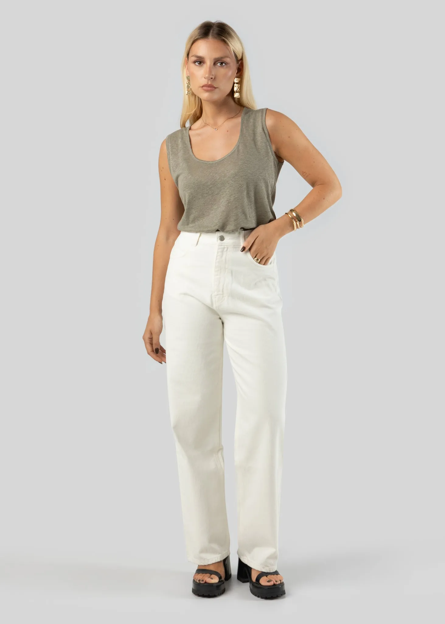 Damian Relaxed White Jeans