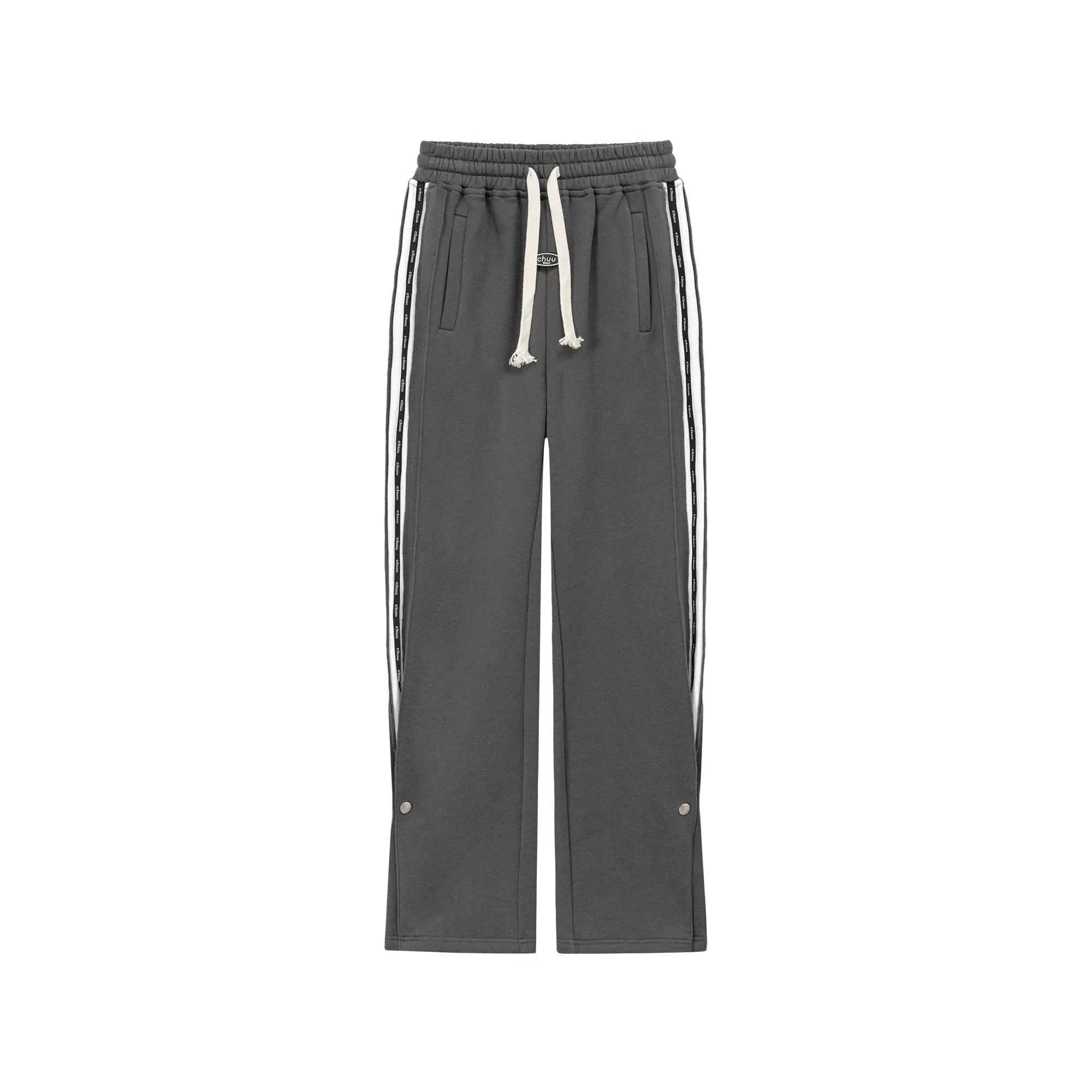 Elastic Waist Wide Sporty Pants