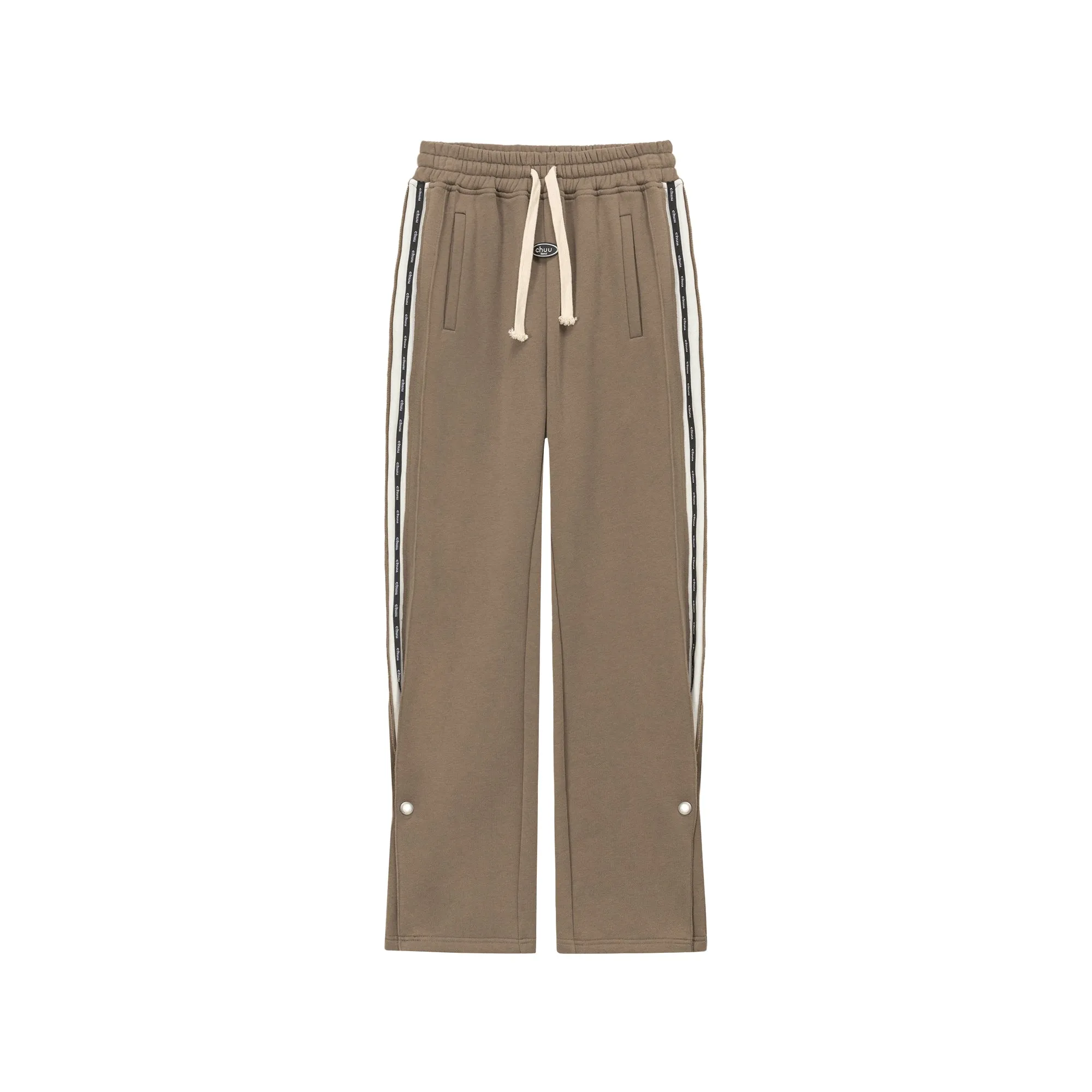 Elastic Waist Wide Sporty Pants