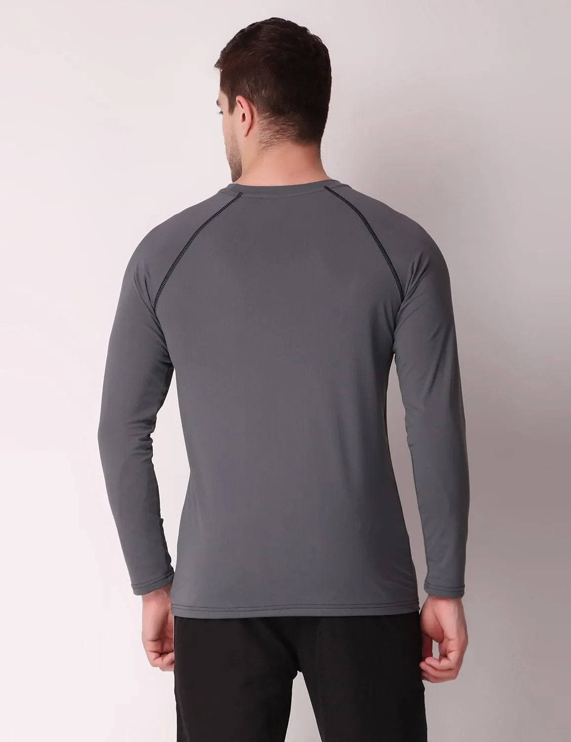 Fitinc Dryfit Stretchable Full Sleeves Grey Tshirt