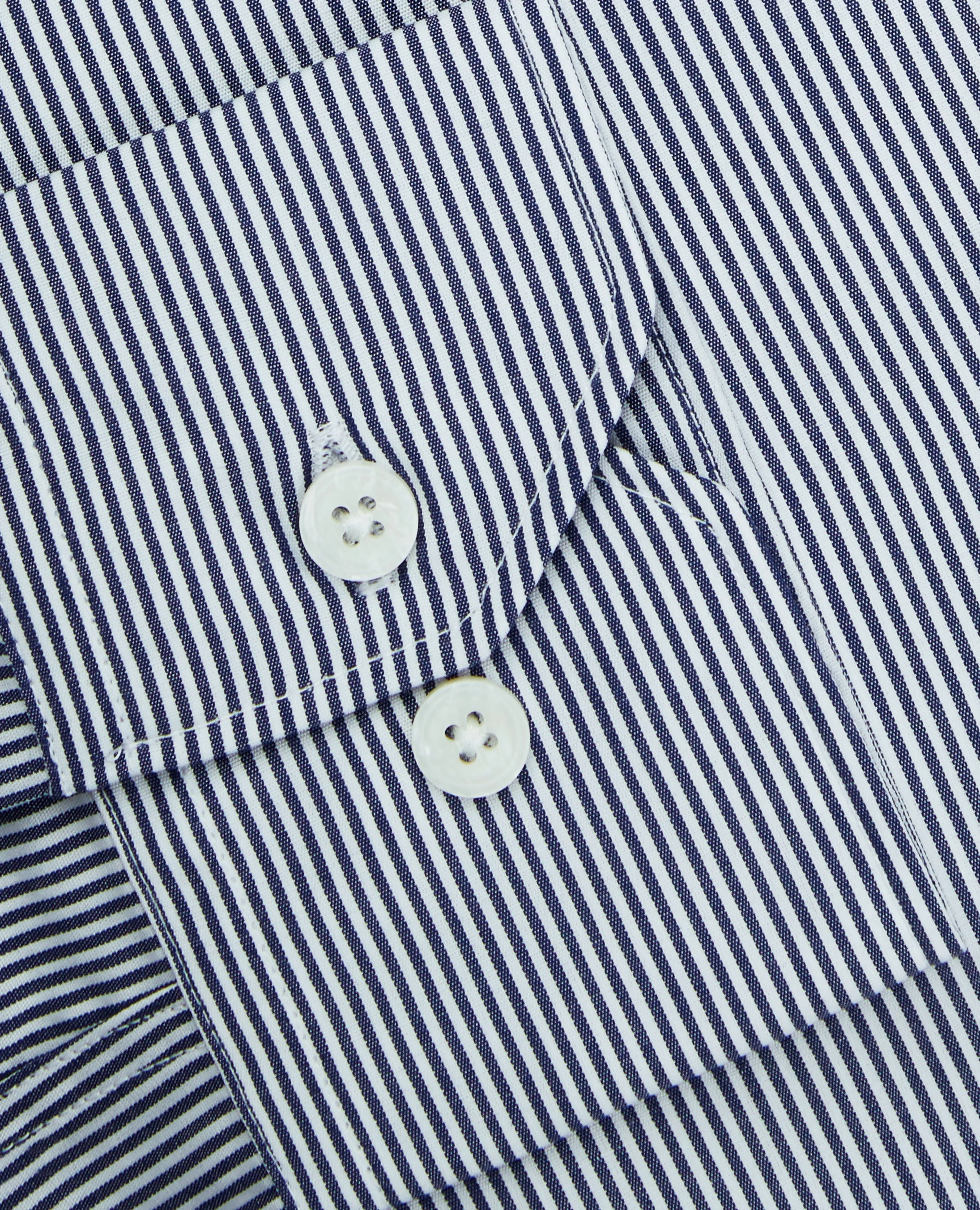Fitted Navy Bengal Stripe Shirt