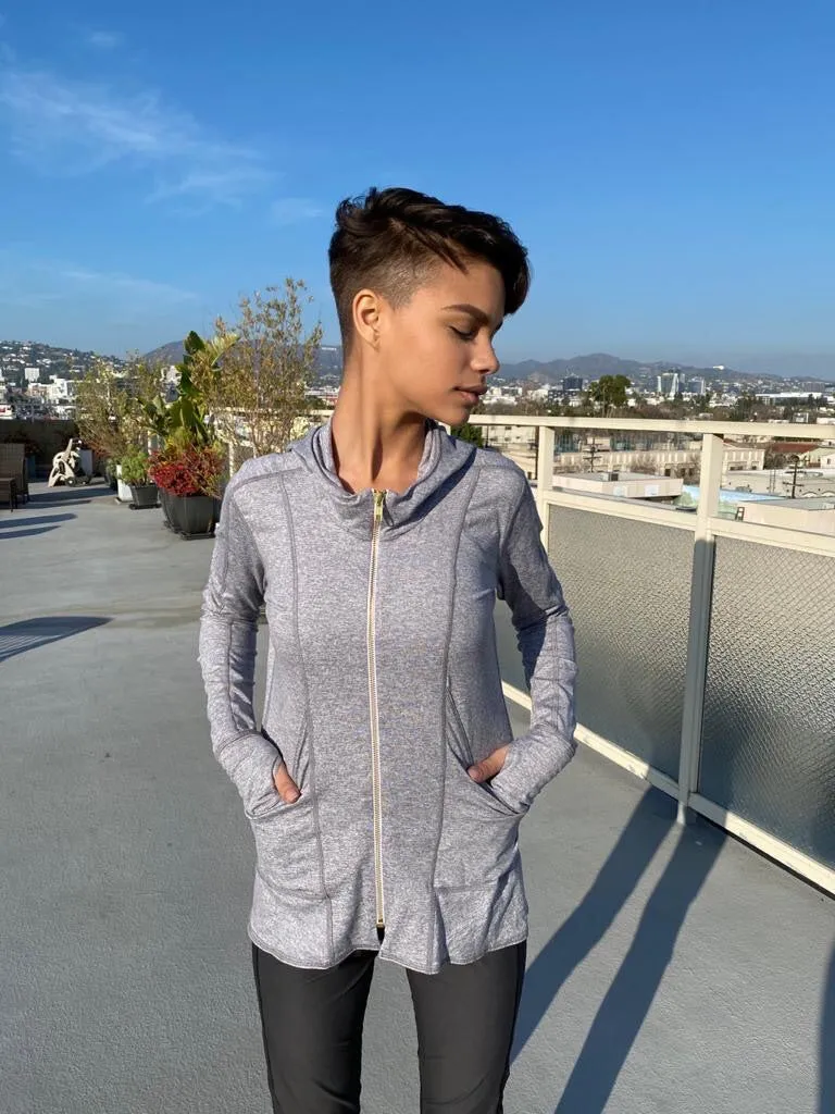 HOODIE MICROFIBER LIGHT GREY