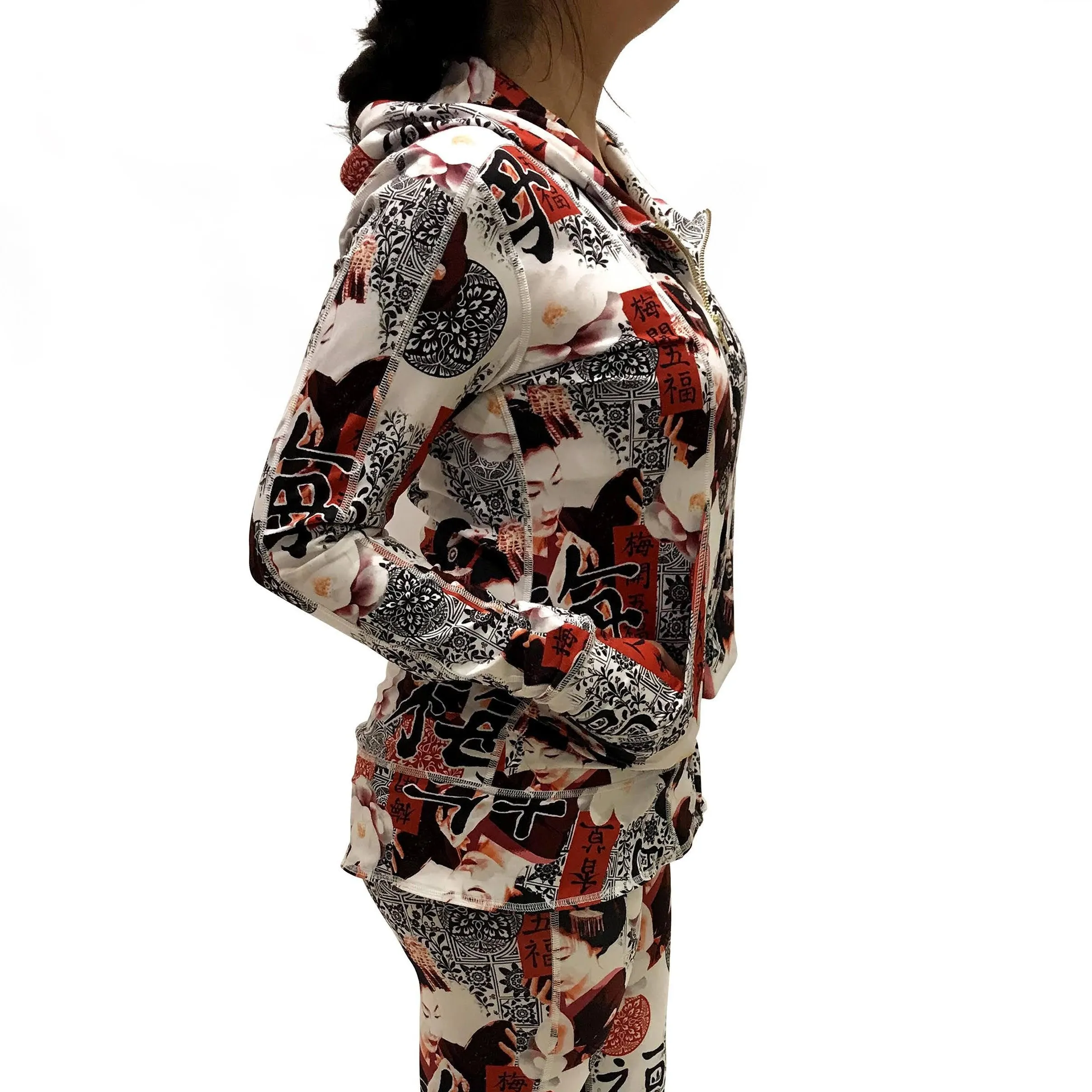 HOODIE MICROFIBER WHITE GEISHA
