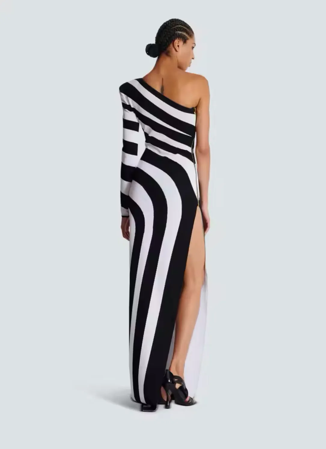 Justine Black and White Maxi Dress