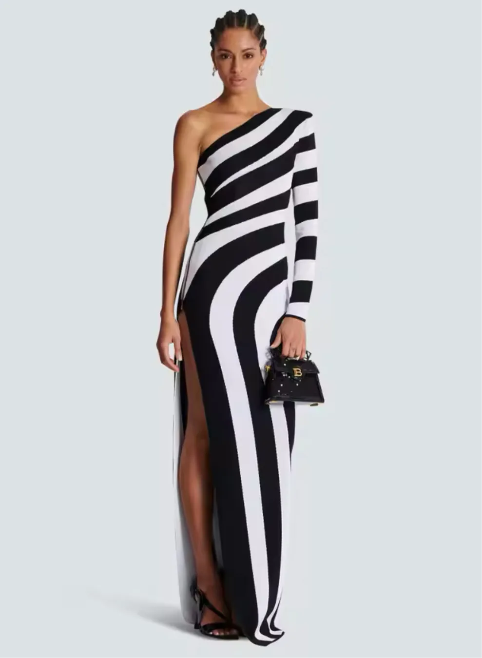 Justine Black and White Maxi Dress