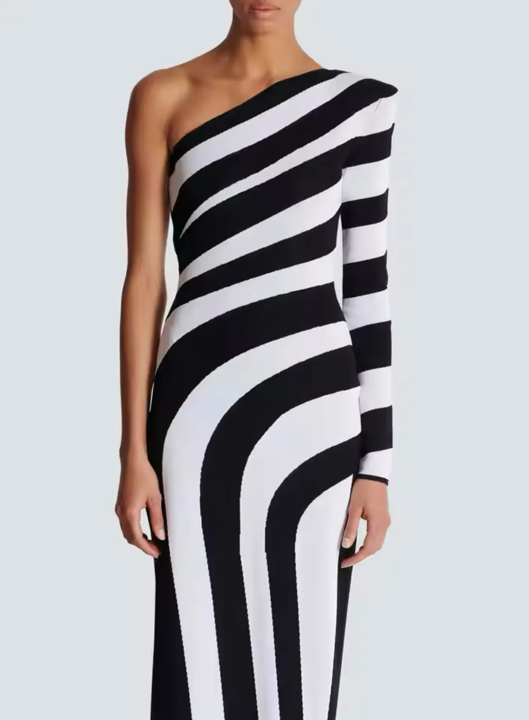 Justine Black and White Maxi Dress