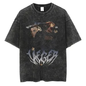 [KUJO] "Attack Titan" Vintage Oversized T Shirt