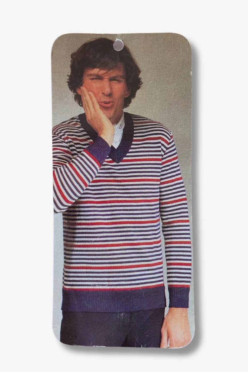 LÖFFLER Vintage Striped V-Neck Sweater – Retro 80s Knitwear