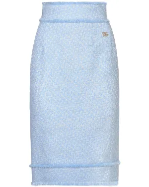 Light Lilac Tweed Pencil Skirt