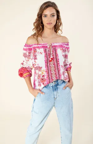 LS Off Shoulder Gathered Top