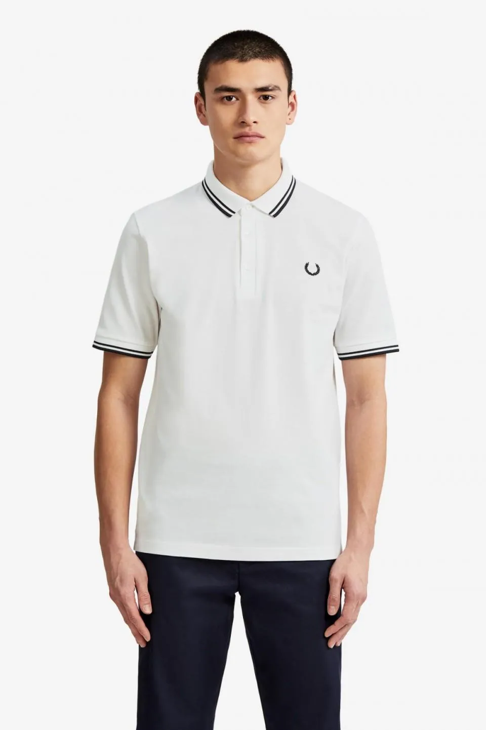 Made in Japan Polo Shirt (White   Black)
