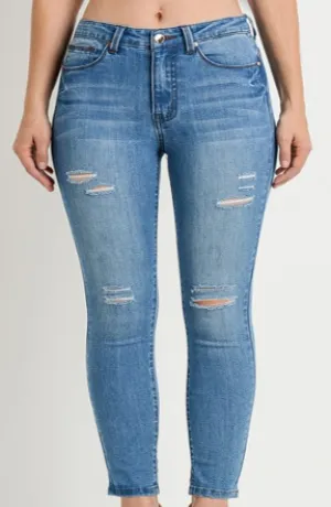 Medium Wash Distressed Denim