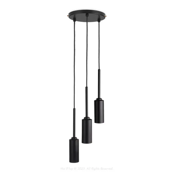 Monotone Black Triple Percy Pendant Light