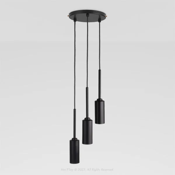 Monotone Black Triple Percy Pendant Light