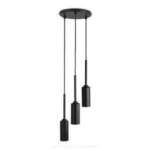 Monotone Black Triple Percy Pendant Light
