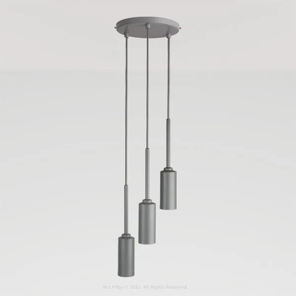 Monotone Stone Grey Triple Percy Pendant Light