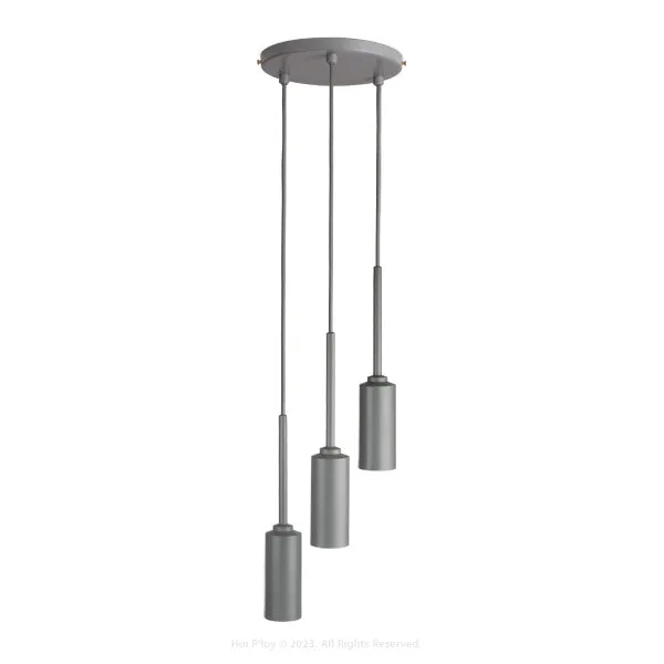 Monotone Stone Grey Triple Percy Pendant Light