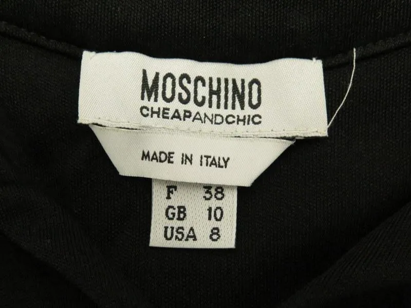 Moschino Women's Dress: Black Silk Blend Size 8, New