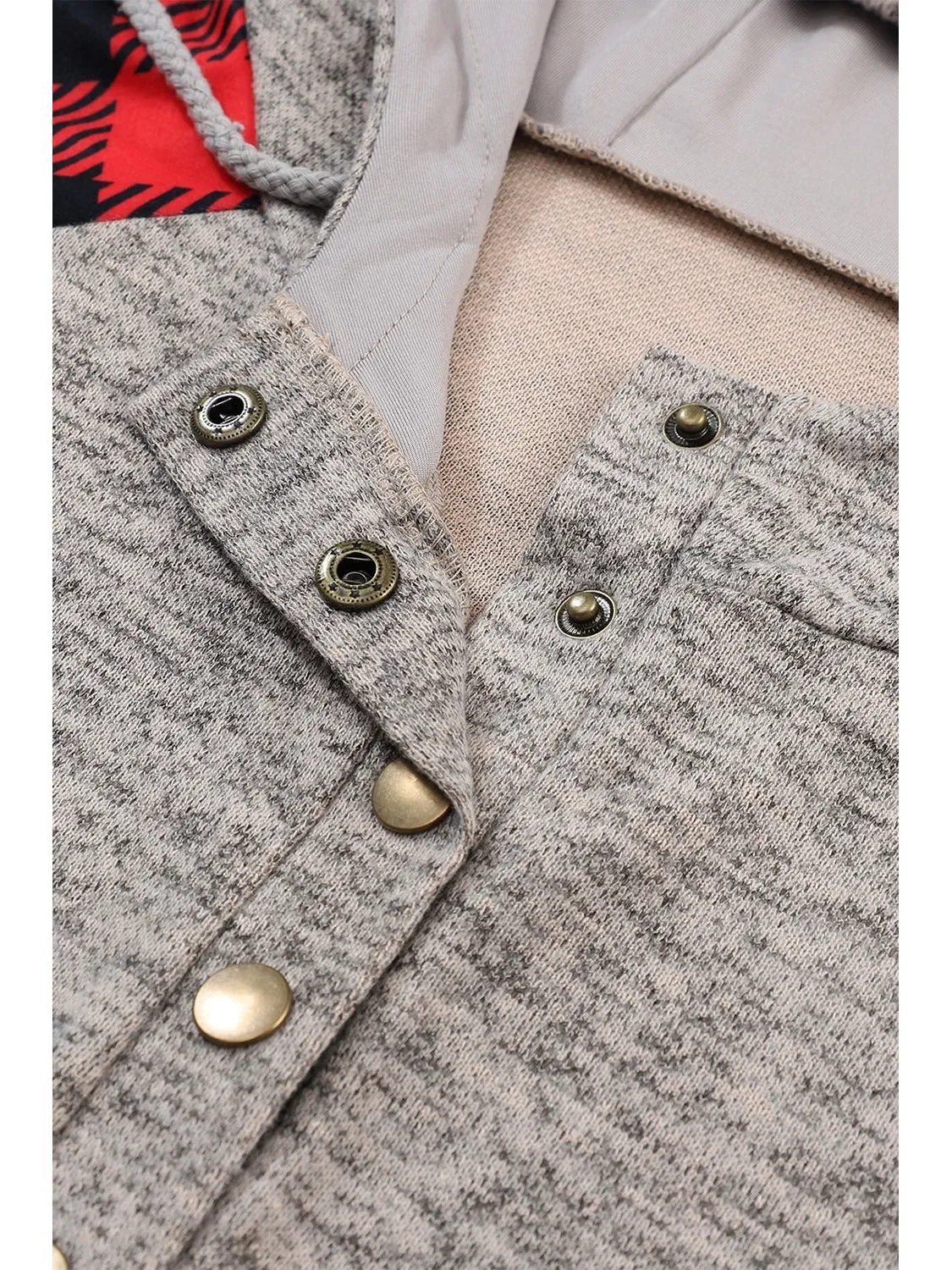 NicholesGifts Women Plaid Half Snap Long Sleeve Hoodie