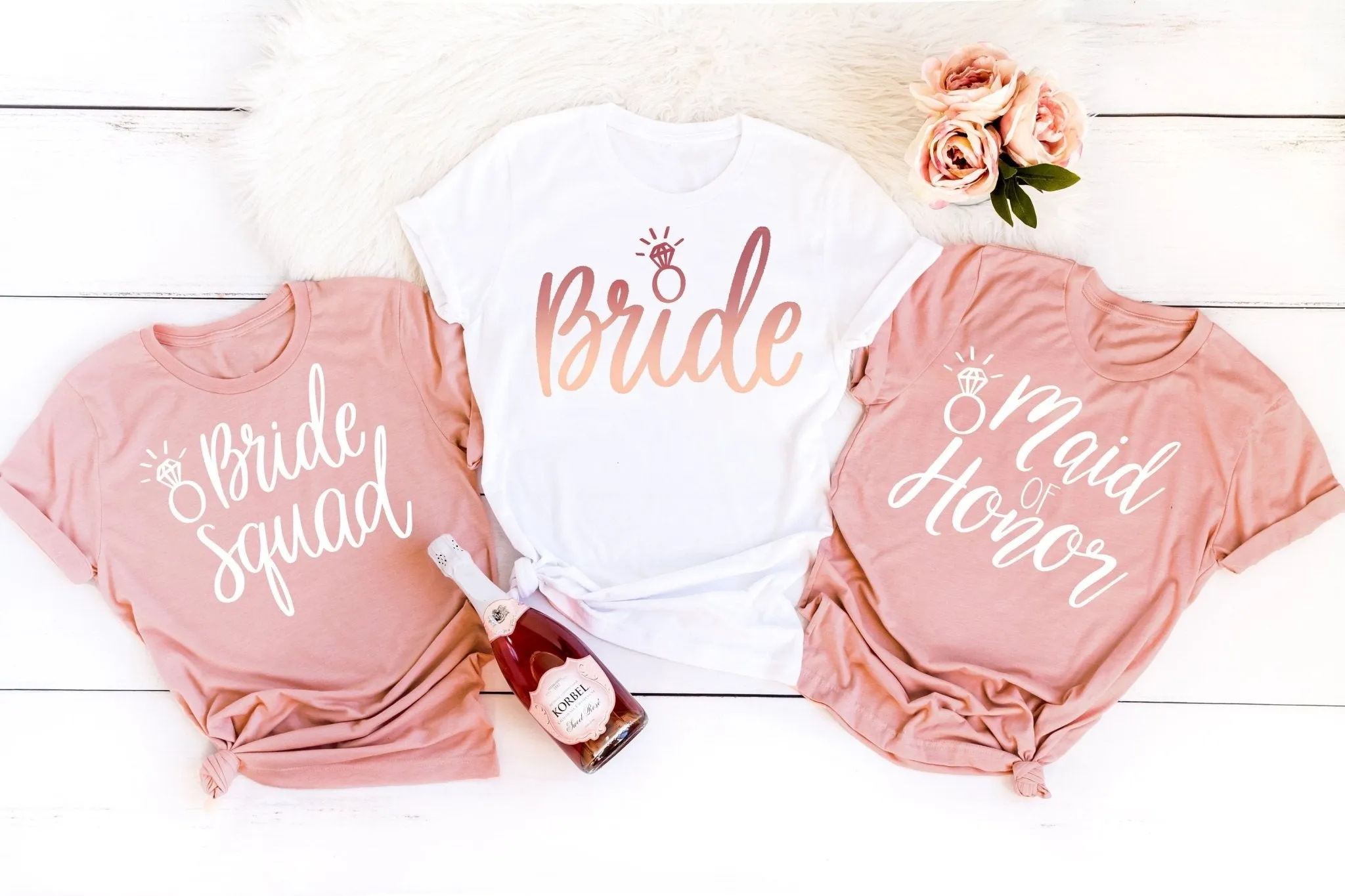 Pink Bride Squad Bachelorette Party Shirts