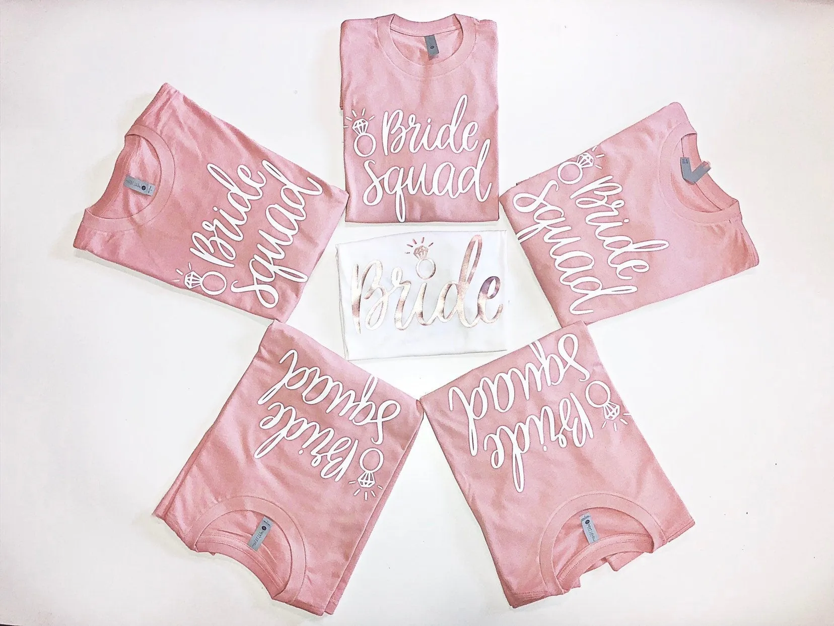 Pink Bride Squad Bachelorette Party Shirts