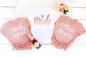 Pink Bride Squad Bachelorette Party Shirts