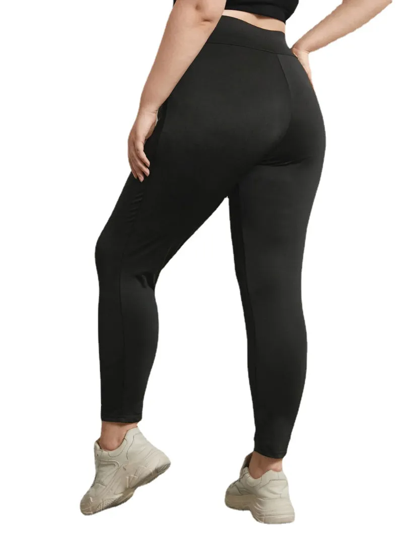 Plus Size Zip Front Leggings