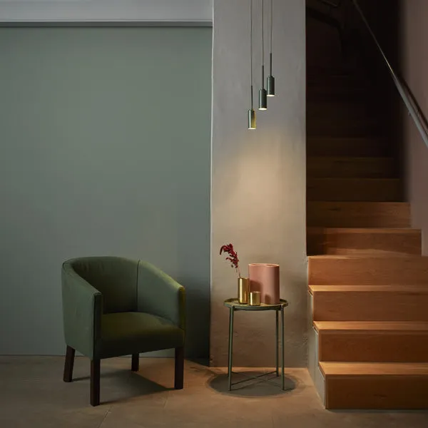Signature Charcoal Grey & Brass Triple Percy Pendant Light