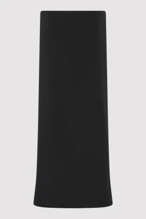 SILK WRAP TIE SKIRT - BLACK