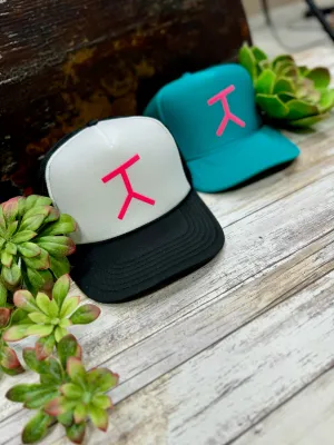Slant Bar Brand Symbol Foam Trucker Cap in Puff