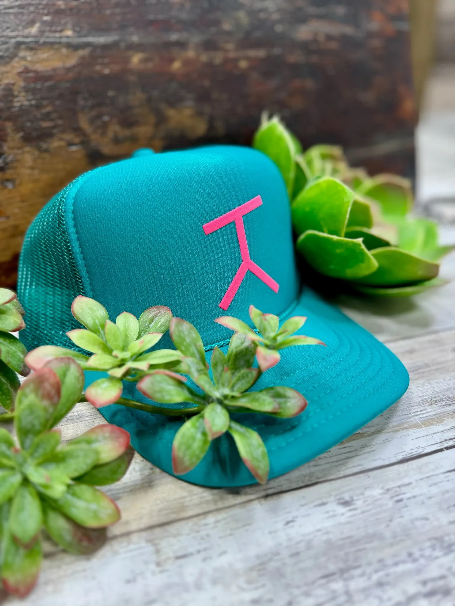 Slant Bar Brand Symbol Foam Trucker Cap in Puff