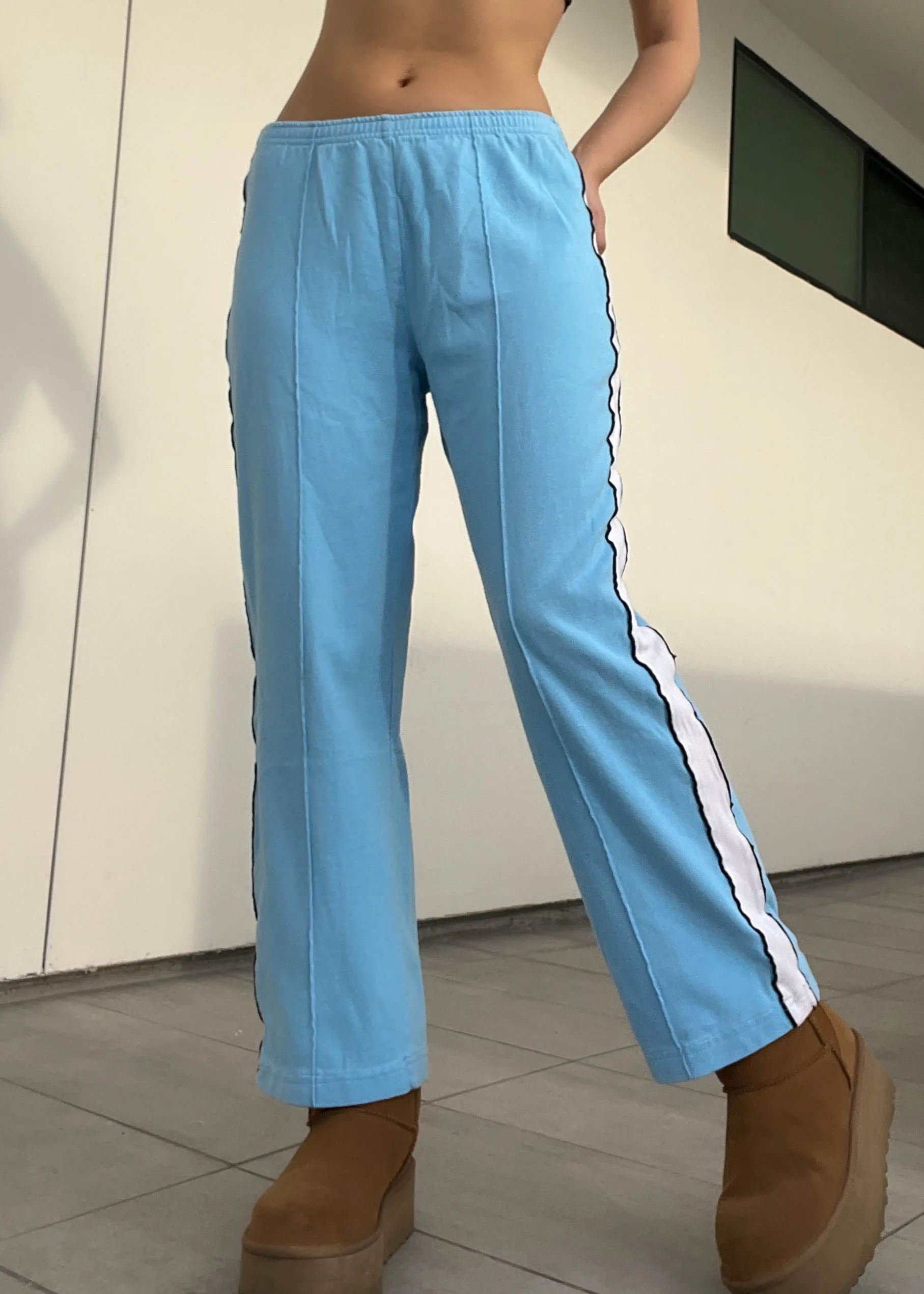 Sporty Stripe Blue Drawstring Pants (S)