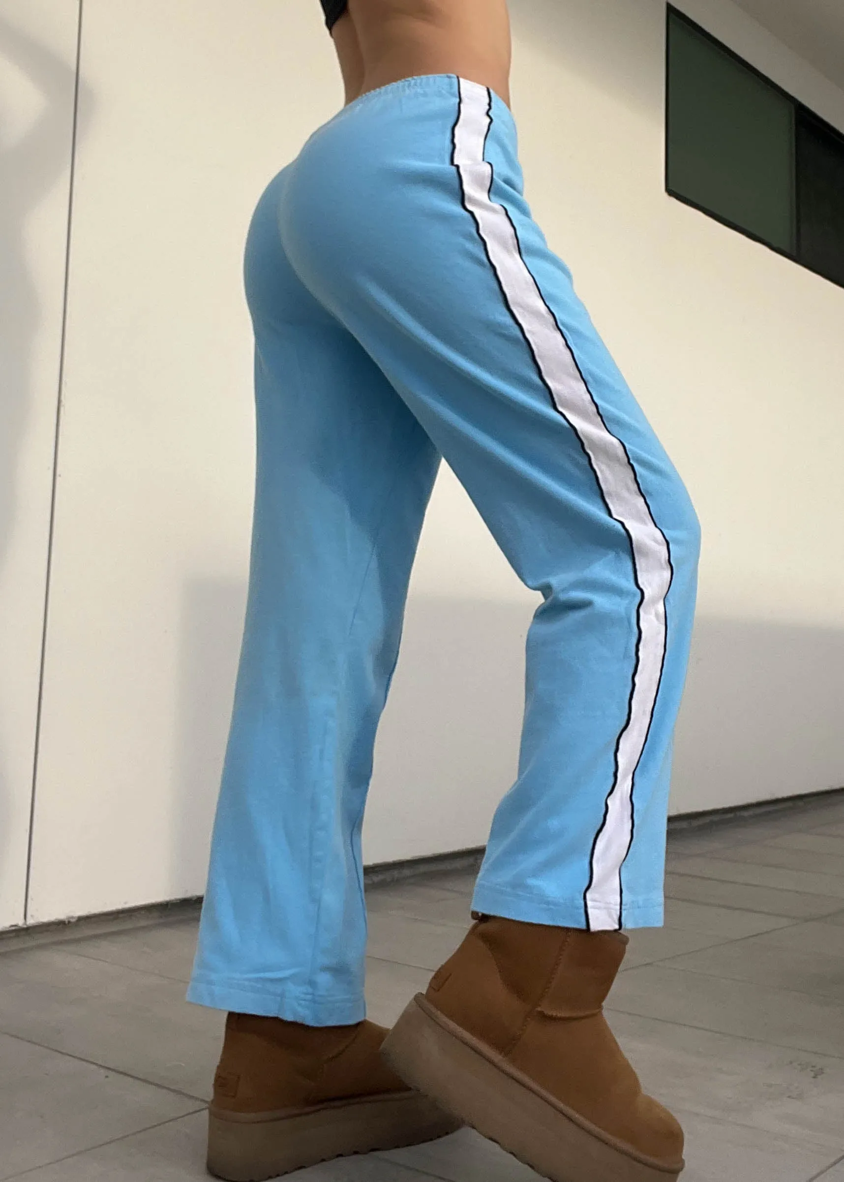 Sporty Stripe Blue Drawstring Pants (S)