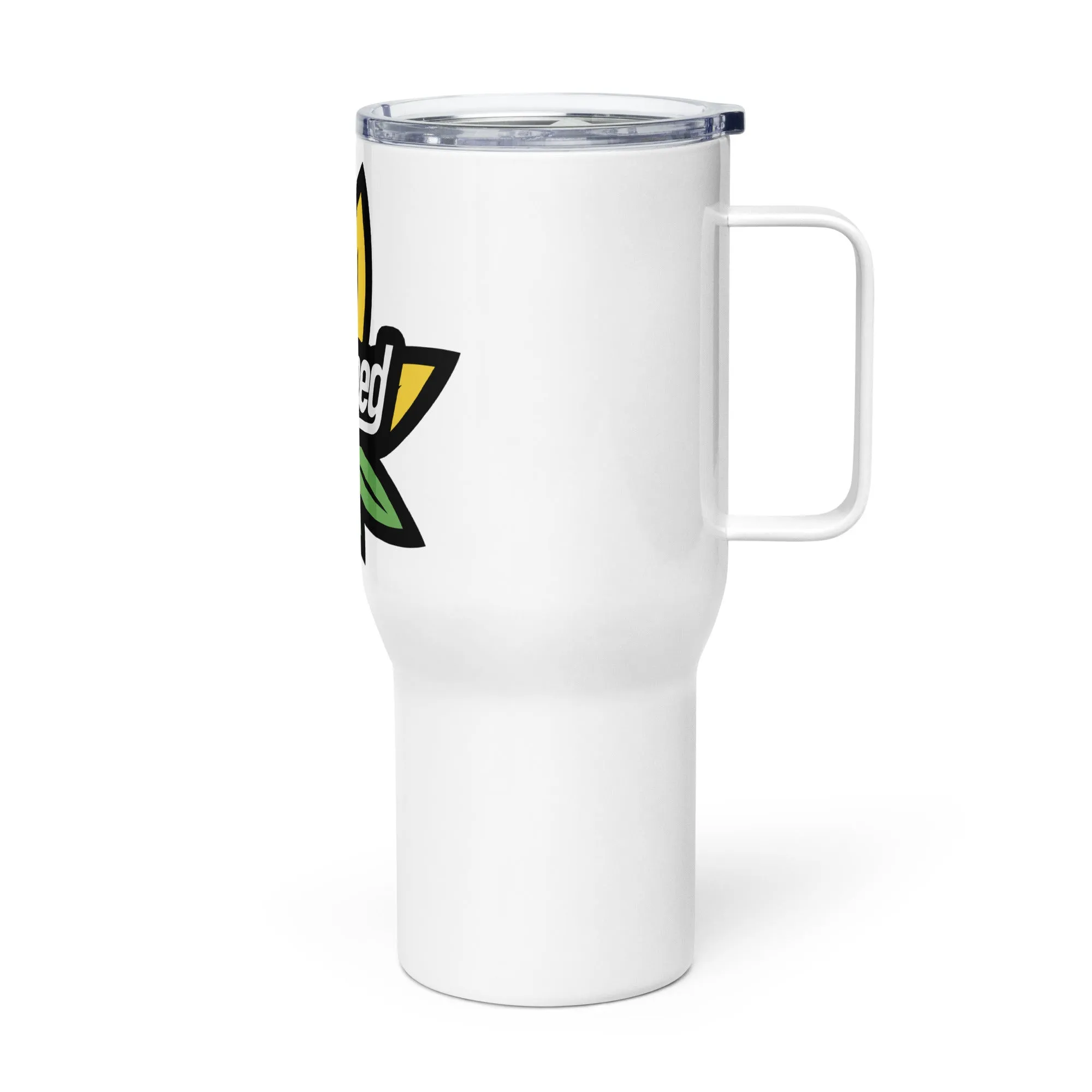 Stoned Weed Pop Logo Travel Mug – Trendy Cannabis Gear | Magic Leaf Tees