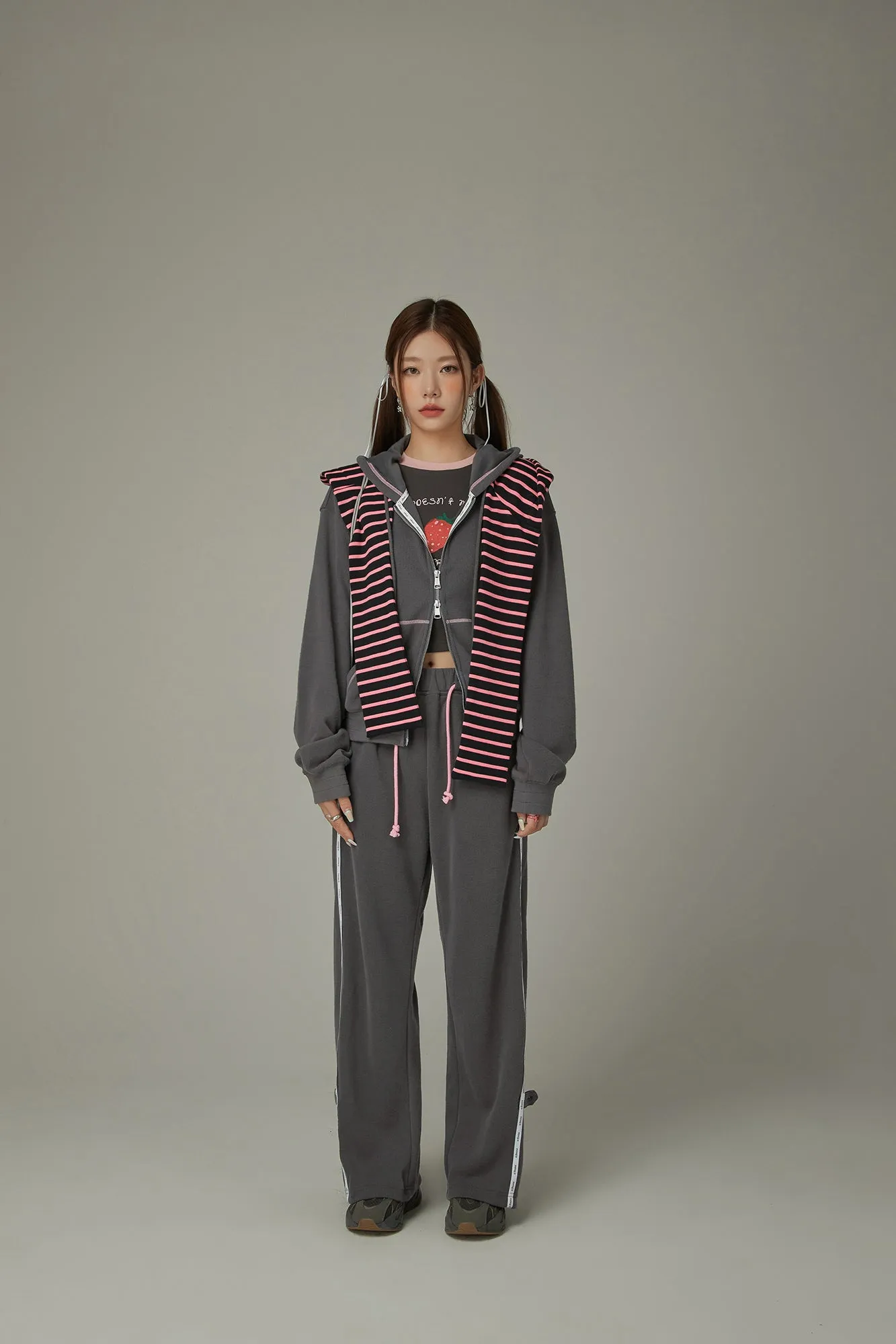 String Wide Sporty Pants