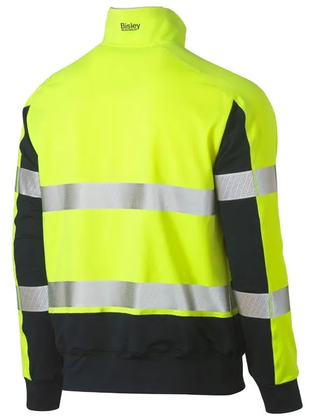 Taped Two Tone Hi Vis Contrast Stretchy 1/4 Zip Pullover For Men