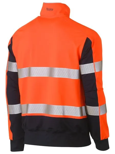 Taped Two Tone Hi Vis Contrast Stretchy 1/4 Zip Pullover For Men