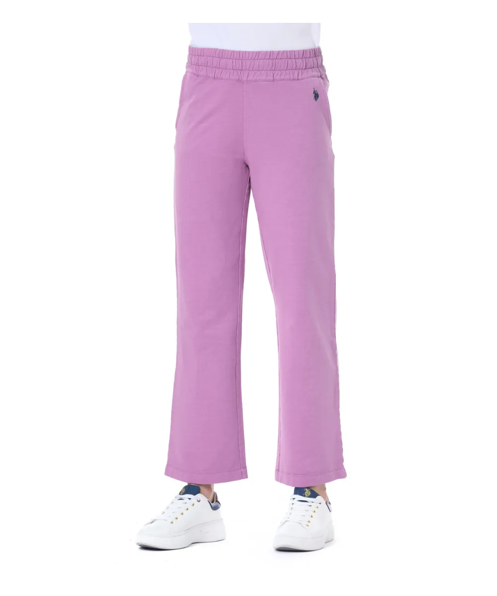 US POLO WOMEN FLEECE STRAIGHT LEG PANTS WITH LOGO