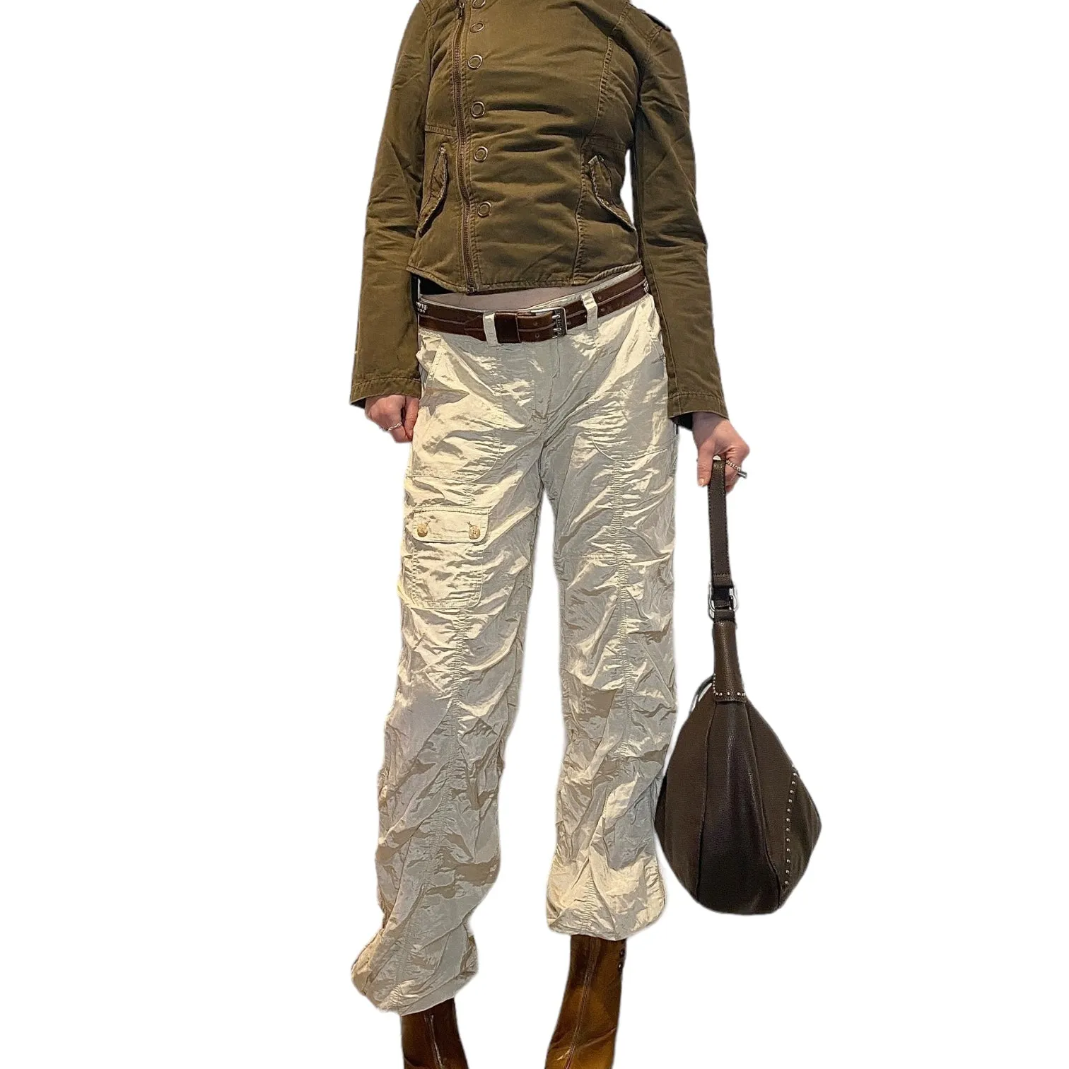 Vintage Ruched Cargo Pants (M)