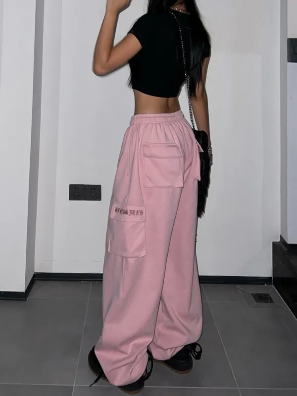 Vintage Wide Leg Drawstring Cargo Pants