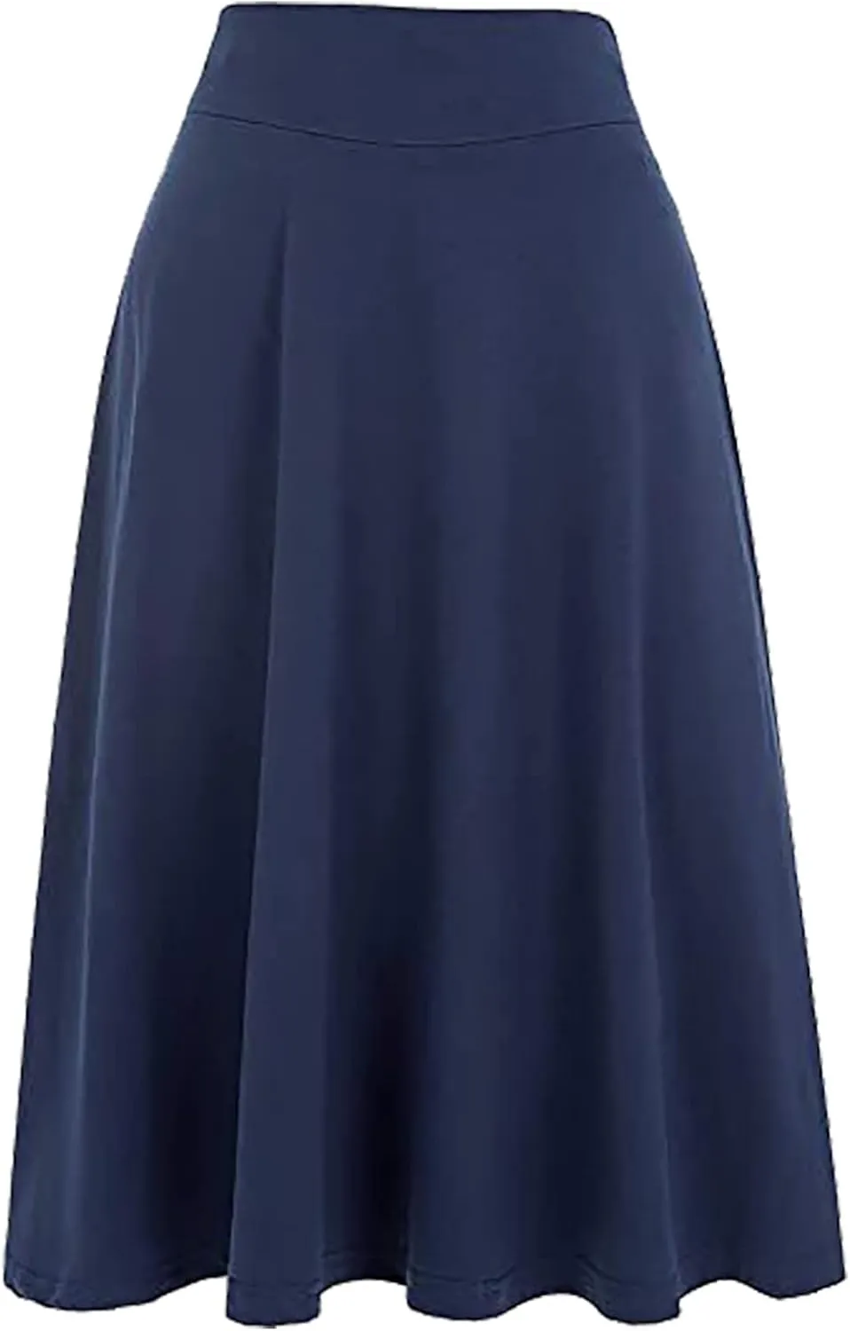 Women High Waist A-Line Skirts Summer Casual Knee Length Flowy Flared Skirts Elegant Comfy Solid Versatile Skirt