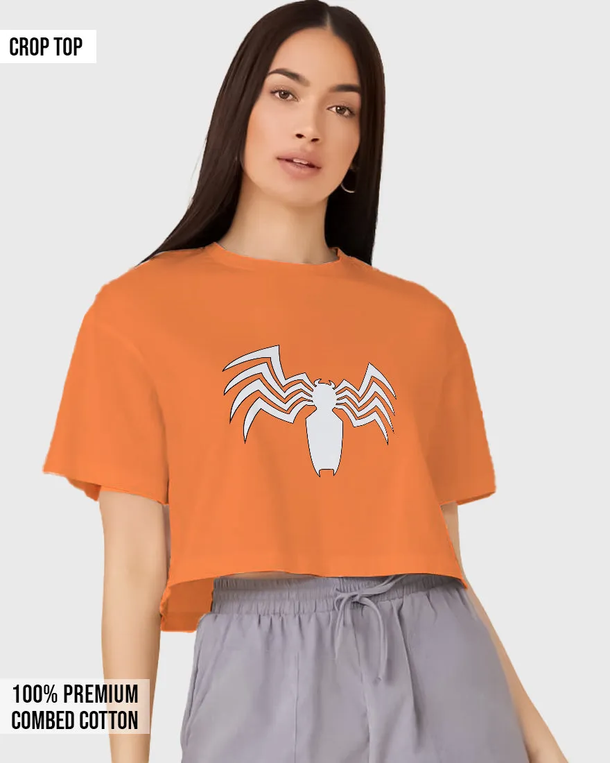 Womens Cropped TShirt Movies Venom Logo